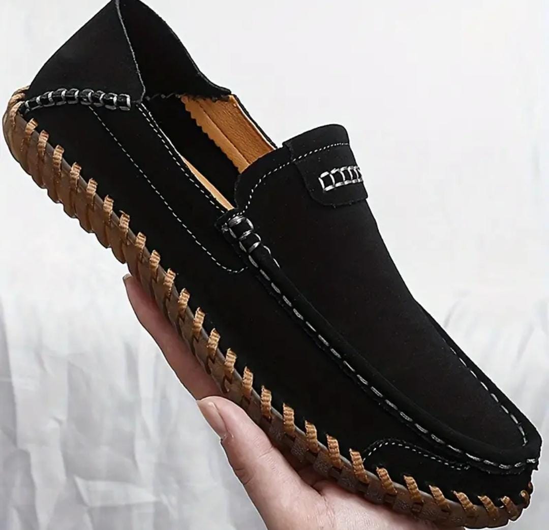 MOCASIN CABALLERO GAMUZADO NEGRO